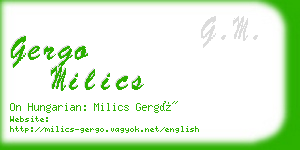 gergo milics business card